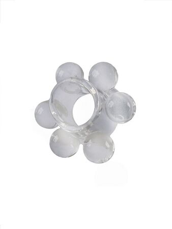 Прозрачное эрекционное кольцо с 6 стимулирующими шариками